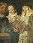 Actors from a French Theatre (Detail), Jean-Antoine Watteau